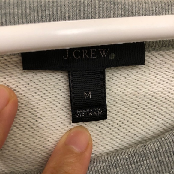 J. Crew Pullover Sweatshirt Gray Black Ruffle NWT - Picture 6 of 9